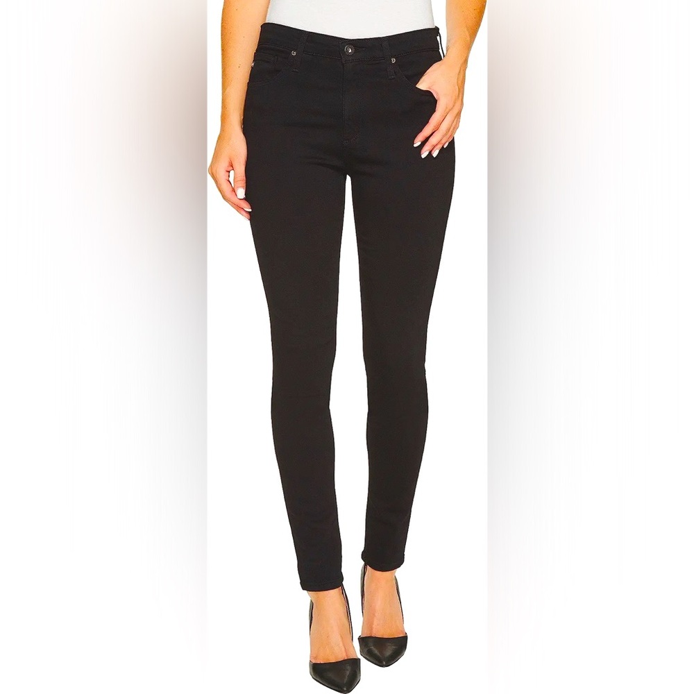 ❤️ AG Adriano Goldschmied Farrah Black Skinny High Waist Jeans Size 26
